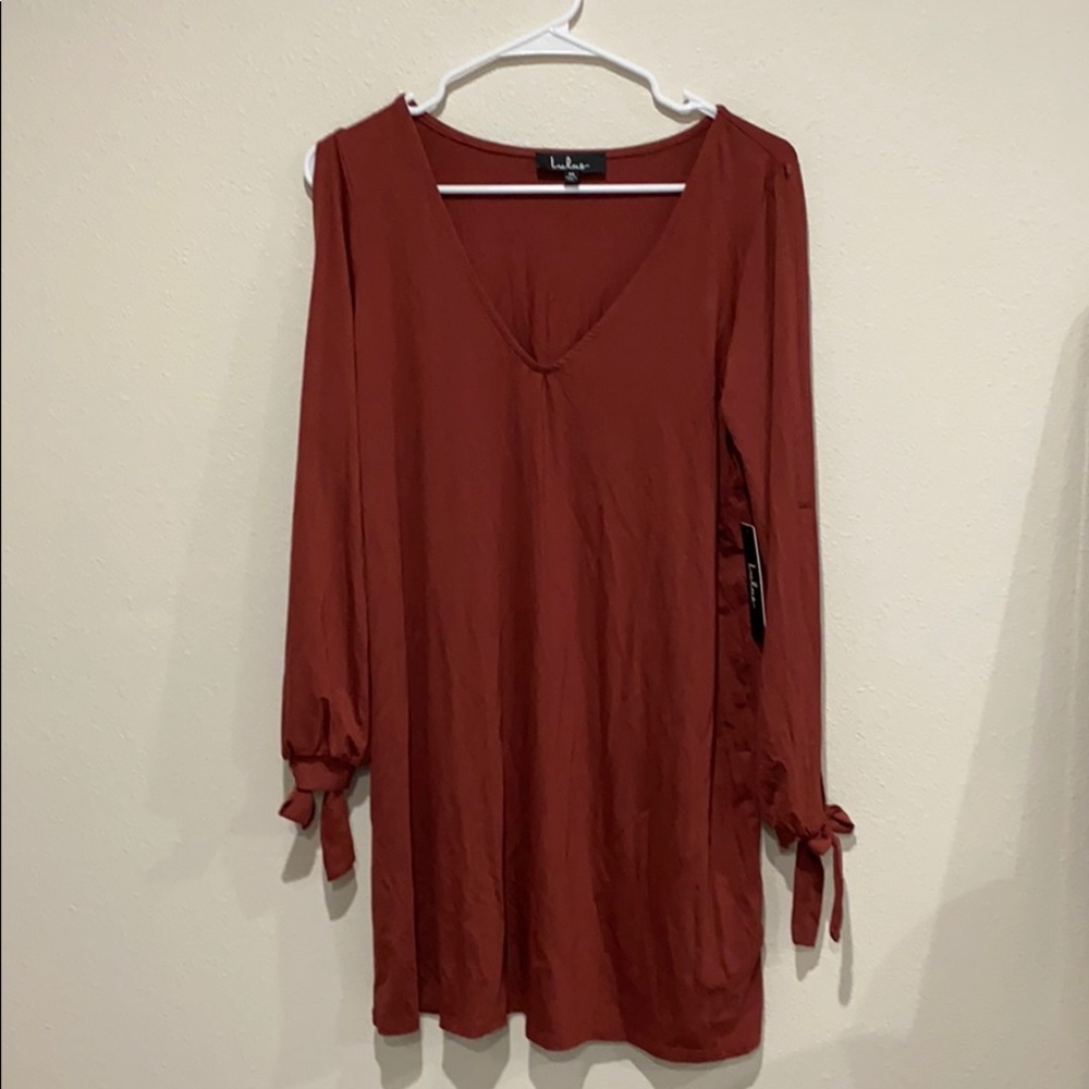 lulus cold shoulder and arm dress